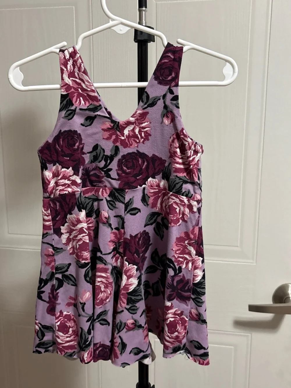Magnolia Floral Romper in Lilac and Plum